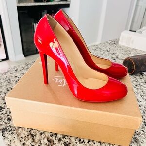 SOLD😍✨ Christian Louboutin Fifille 100 Patent Flamenco RED size 39.5